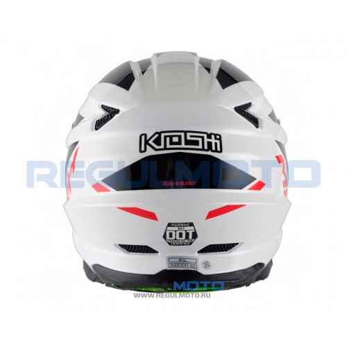 Шлем KIOSHI Holeshot 803 кроссовый (Черный/ красный/ белый, L)