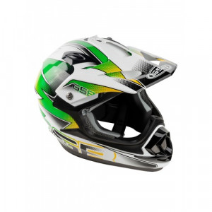 Шлем XP-14 B WHITE GLOSSY/GRAPHIC GREEN M