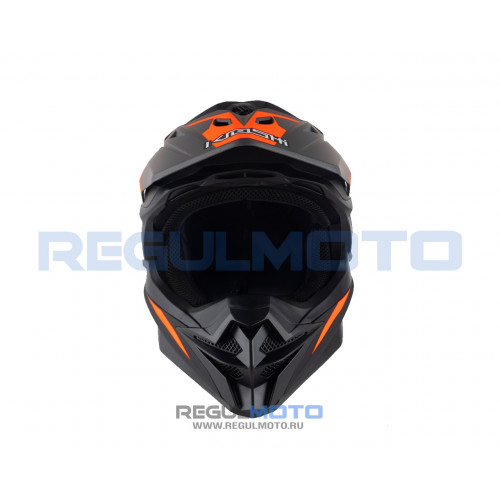 Шлем KIOSHI Holeshot 803 кроссовый (Черный/ серый/ оранжевый, L)