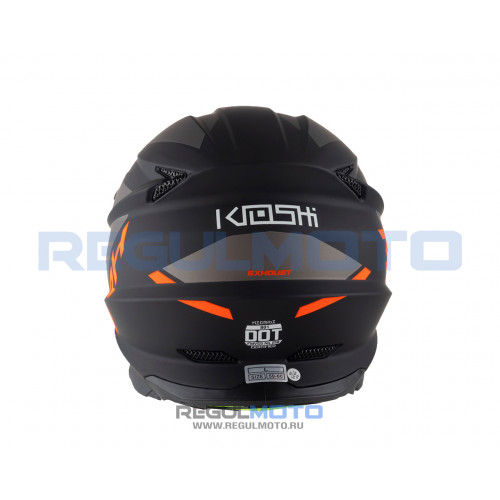 Шлем KIOSHI Holeshot 803 кроссовый (Черный/ серый/ оранжевый, L)