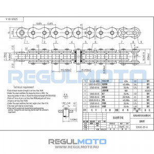 Цепь приводная REGULMOTO 520UO-120L сальниковая O-Ring