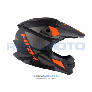 Шлем KIOSHI Holeshot 803 кроссовый (Черный/ серый/ оранжевый, M)