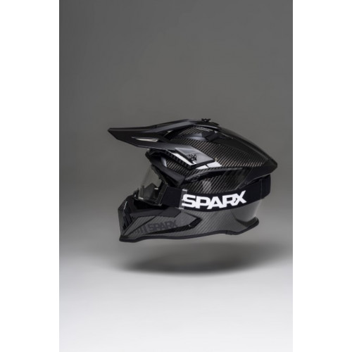 Шлем эндуро карбоновый SPARX Thor Carbon 3K (A806) + Очки SPARX Thor (черный матовый, XL)