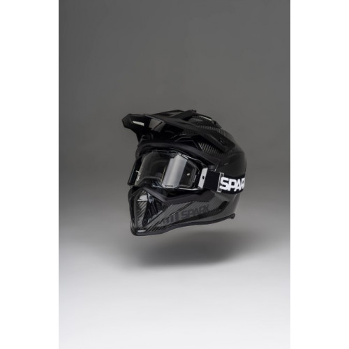 Шлем эндуро карбоновый SPARX Thor Carbon 3K (A806) + Очки SPARX Thor (черный матовый, XL)