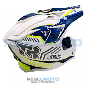 Шлем Kioshi TR кроссовый (H637) (Белый/ синий/ зеленый, L, 111222-18)